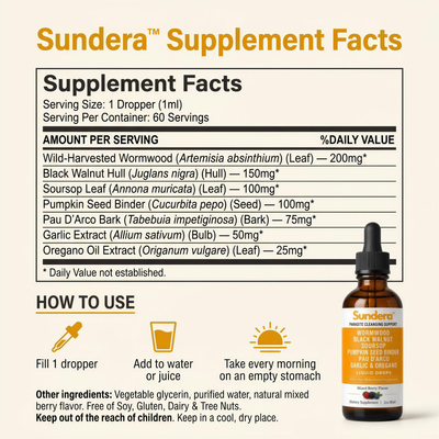 Sunderas Wild Harvested Wormwood Herbal Drops